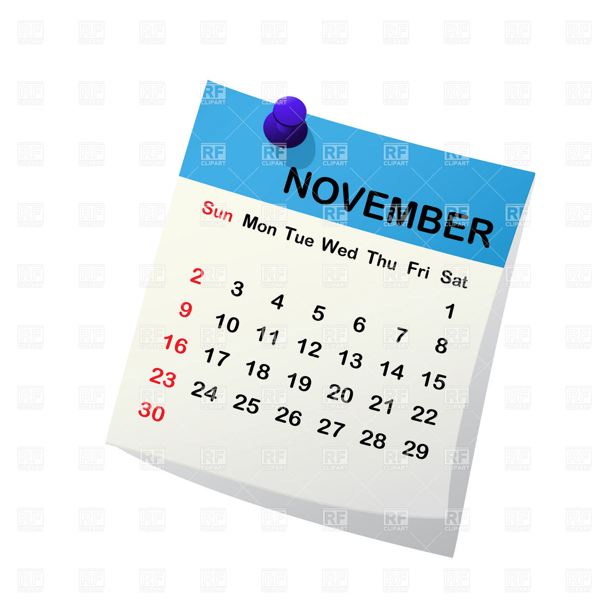 November 2014 Month Calendar Download Royalty Free Vector Clipart