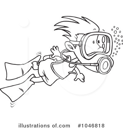 Royalty Free  Rf  Scuba Diver Clipart Illustration By Ron Leishman