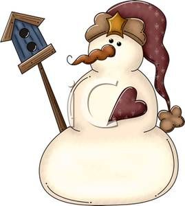 Rustic Country Style Snowman Clipart Picture