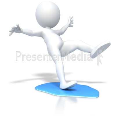 Slip On Water Puddle Presentation Clipart