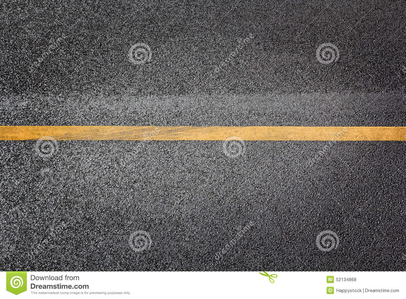 Top View Road Highway Surface With Single Yellow Line Asphalt Backdrop    