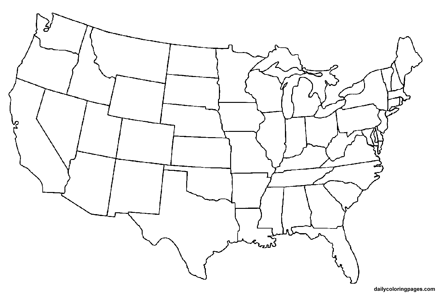 United States Map Coloring Pages
