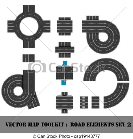Vector   Map Toolkit  Top View Position    Stock Illustration Royalty