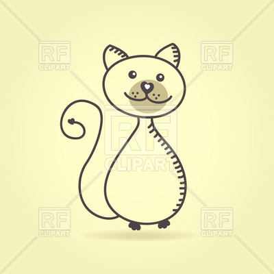 And Emblems   Funny Cat Cartoon Download Royalty Free Vector Clipart