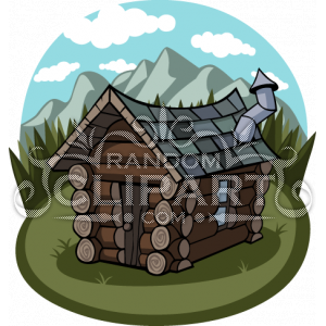 Cartoon Mountain Cabin Clipart