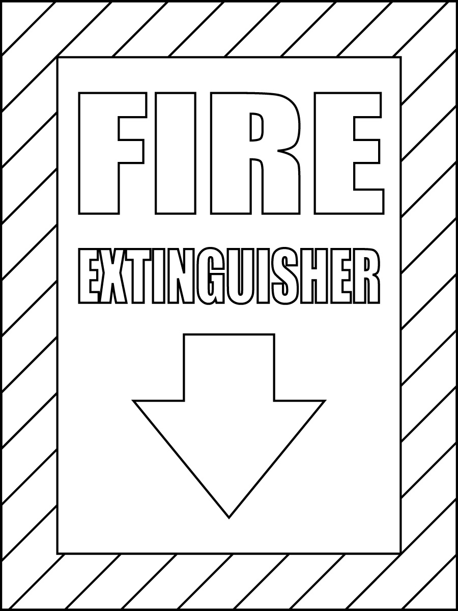 Clip Art  Signs  Fire Extinguisher 2 Color   Abcteach