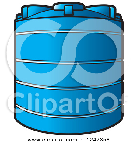 Clipart Of A Blue Water Holding Tank   Royalty Free Vector