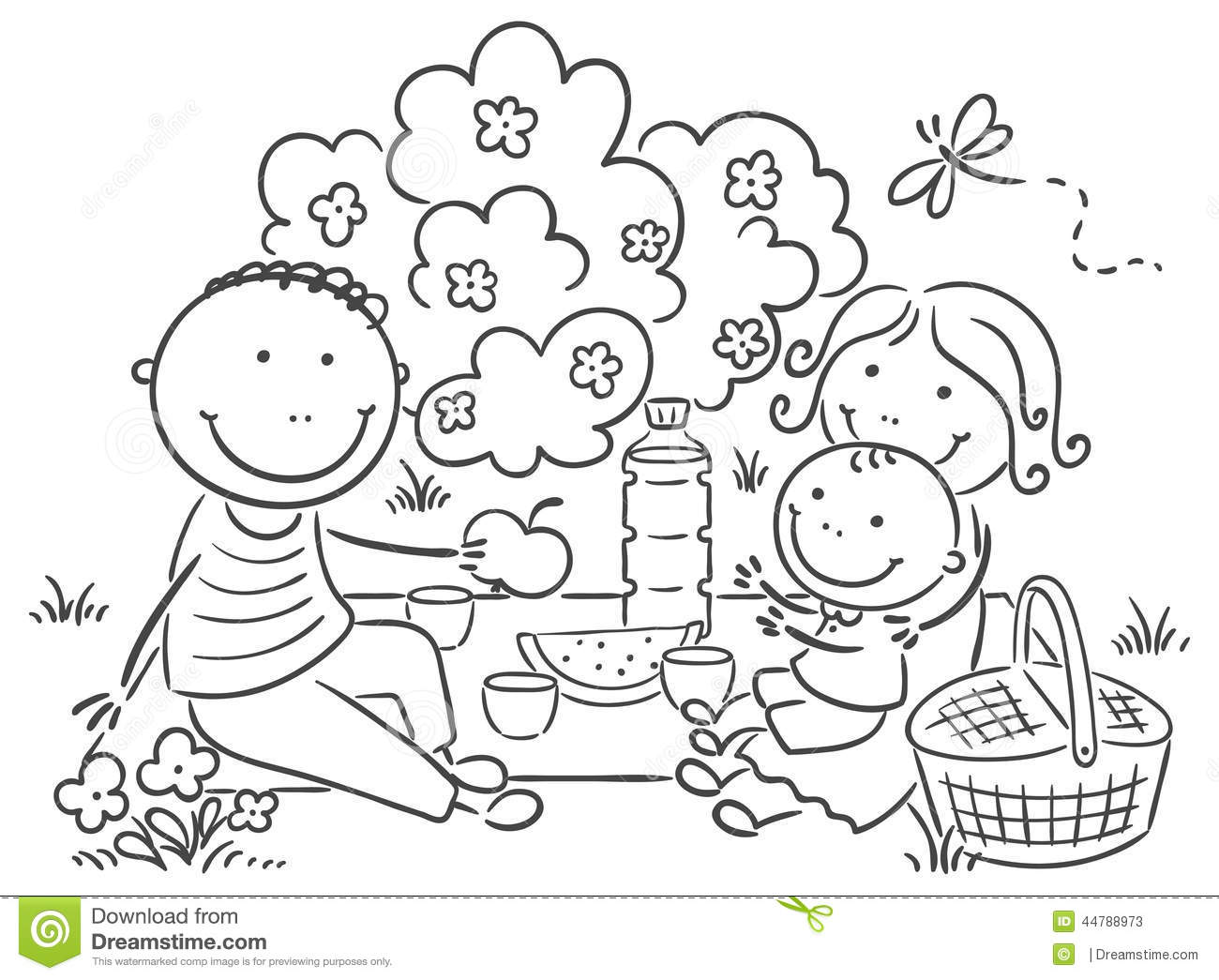 Family Having Picnic Outdoors Stock Vector   Image  44788973