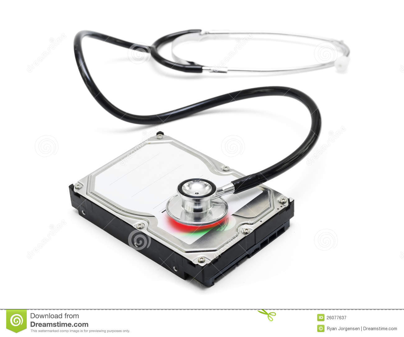     Free Stock Photography  Data Recovery Stethoscope And Hard Drive Disc
