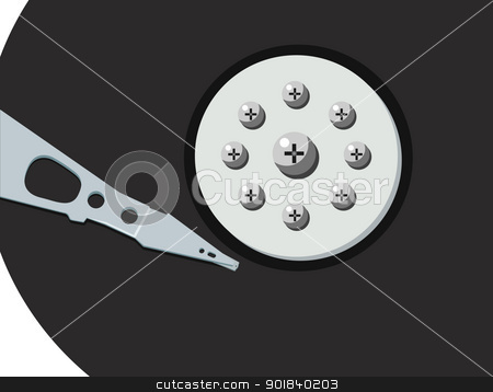 Hard Disc   Detail Stock Vector Clipart Detail Of The Hard Disc    