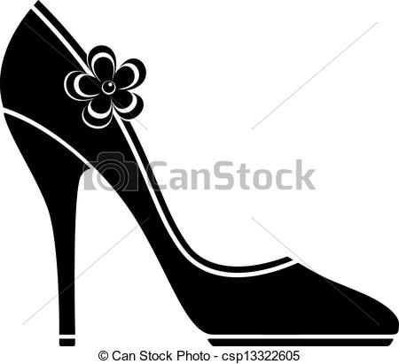 High Heel Shoes  Silhouette  Over White  Eps 10 Ai Jpeg