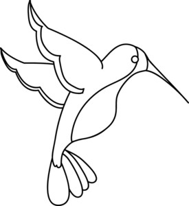 Hummingbird Clipart Image   Clip Art Illustration Of An Outline Of A