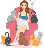 Lady Cat Stock Illustrations   Gograph