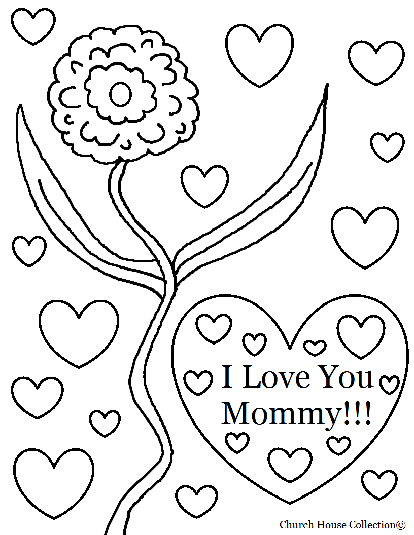 Love You Mom Coloring Pages I Love You Mom