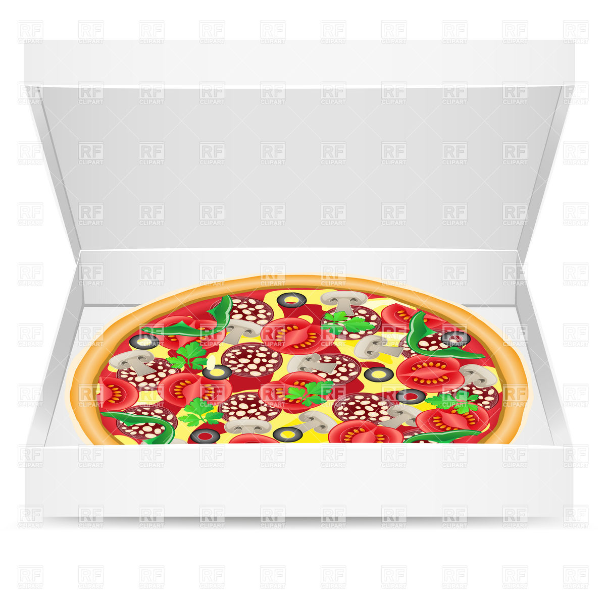 Open Pizza Box Download Royalty Free Vector Clipart  Eps 