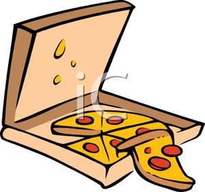 Pizza In A Delivery Box   Clipart