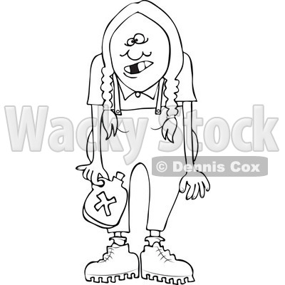 Redneck Fishing Clipart Cartoon Of An Outlined Redneck