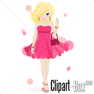 Related Fashion Lady Pink Dress Cliparts