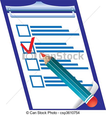 Right Answer On Checking Blank And Pensil Vector Illustration