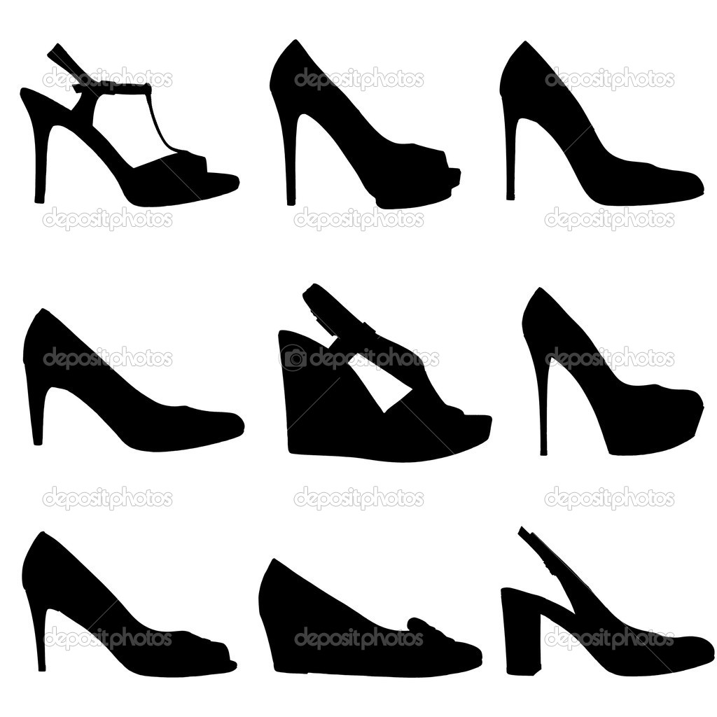 Silhouettes Of Female Shoes 1   Stock Photo   Malewitch  12539710