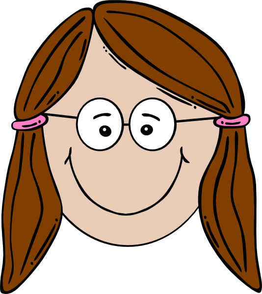 Smiling Girl With Glasses Clip Art At Clker Com   Vector Clip Art