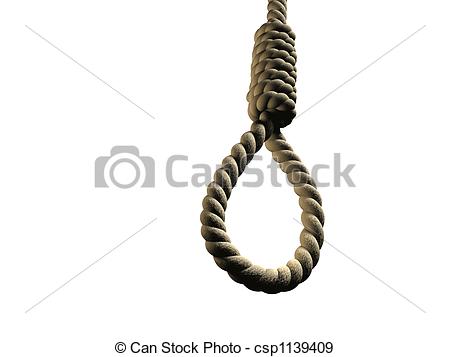 Stock Illustration Of Hangmans Noose Isolated On White Background   3d