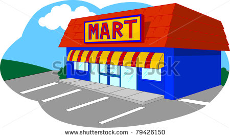 Store  Convenient Store Isolated In Parking Lot   Stock Vector