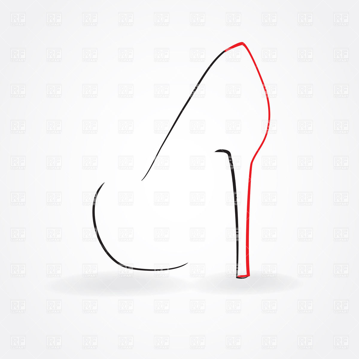 Symbolic High Heel Shoe Simple Outline 23150 Download Royalty Free