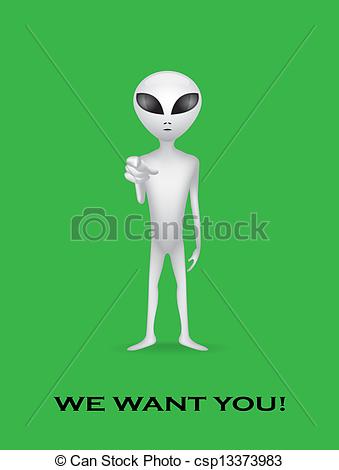We Want You Alien Recruitment Poster   Illustration   Csp13373983