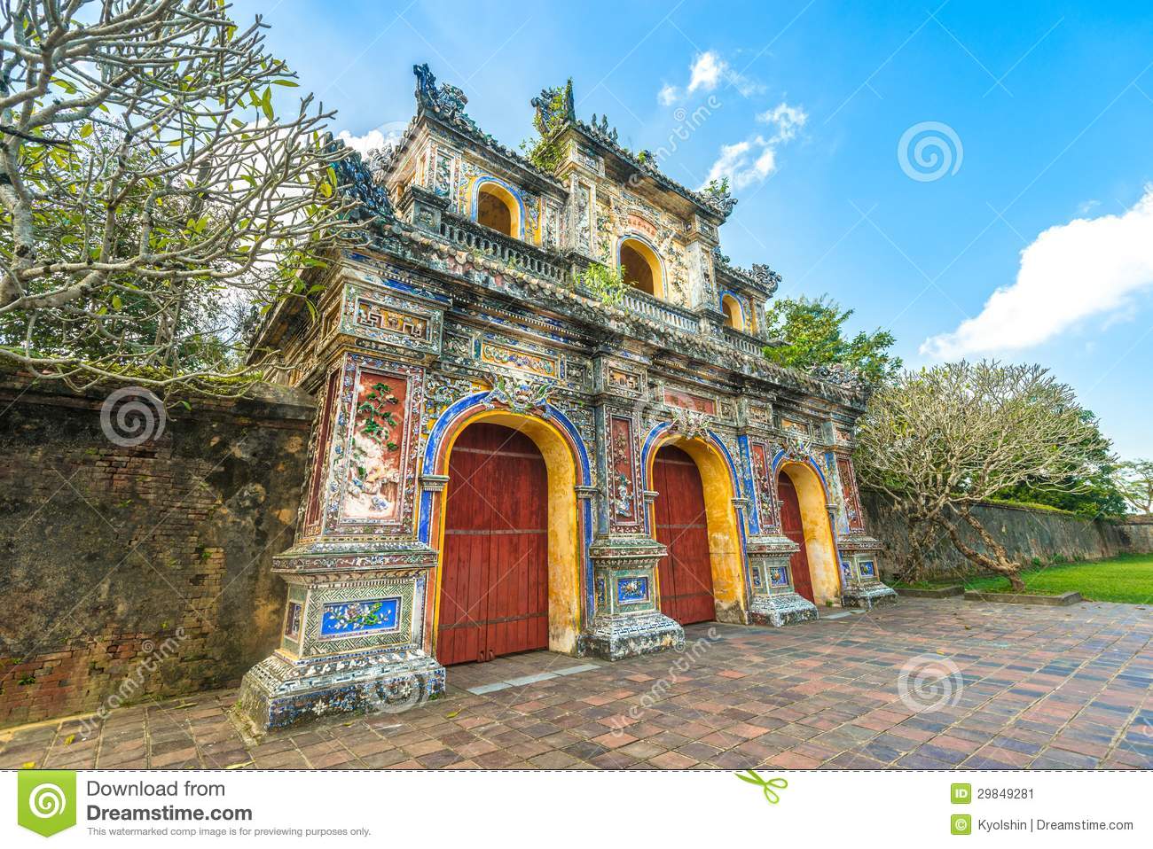 Beautiful Gate To Citadel Of Hue In Vietnam Asia  Stock Image   Image