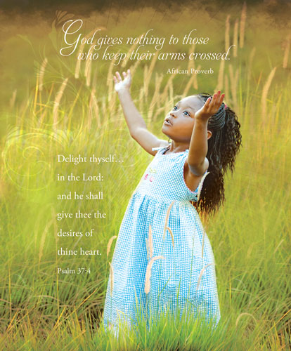 Church Bulletin Cover Of A Girl Lifting Her Arms In Praise Based On