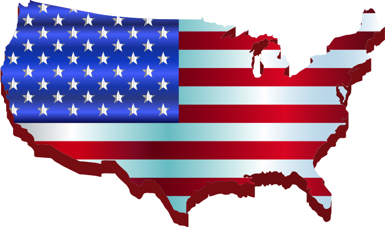 Clipart   3d America Map Flag Enhanced