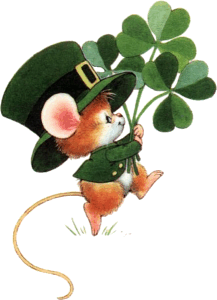 Cute Irish Mouse With Shamrocks Free Clipart  Click For A Larger