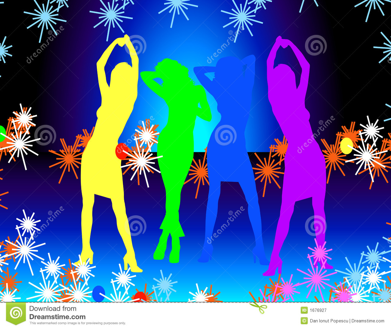 Disco   Dancing Girls Royalty Free Stock Photography   Image  1676927