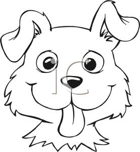 Dog With Ears Up And Tongue Wagging   Royalty Free Clipart Picture