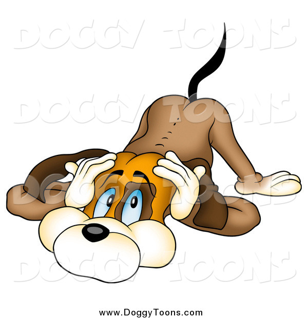 Doggy Clipart Of A Scared Dog Covering His Ears By Dero    941