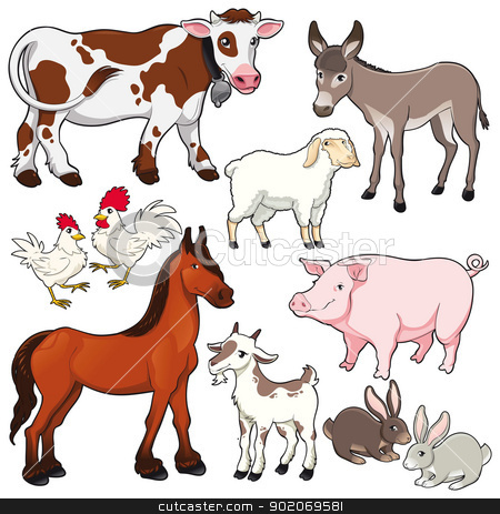 Farm Animals  Stock Vector Clipart Farm Animals  Vector And Cartoon    