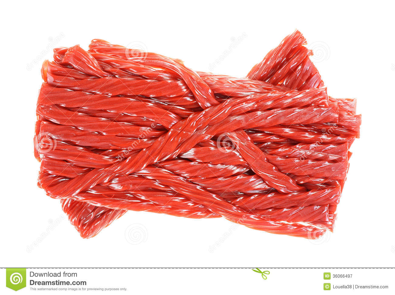 Free Stock Photography  Stack Twisted Cherry Licorice Sticks On White