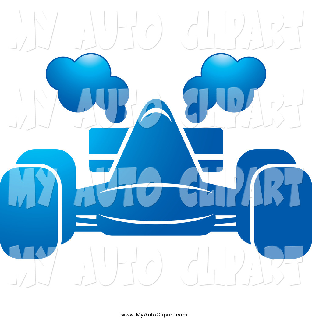 Larger Preview Of A Blue Race Car With Exhaust Smoke By Lal Clipart