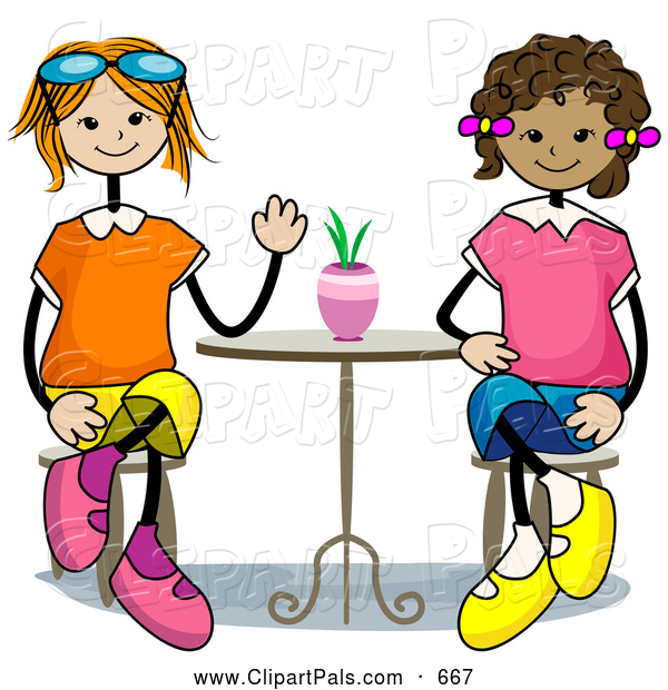 People Sitting At Table Clip Art