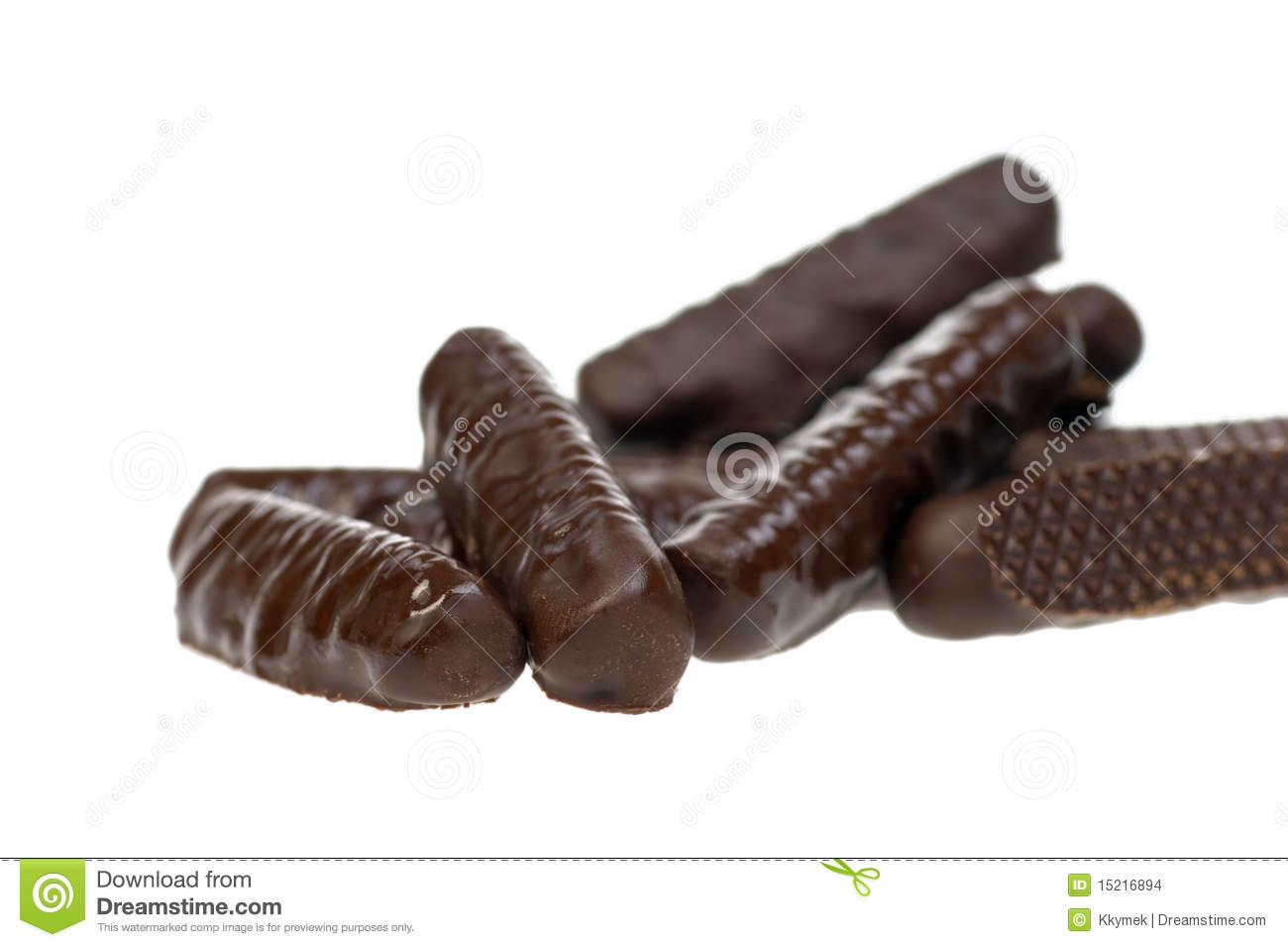 Stack Of Chocolate Sticks   Isolated Stock Images   Image  15216894