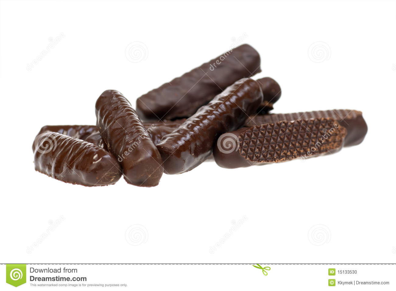 Stack Of Chocolate Sticks On White Isolated Stock Photo   Image