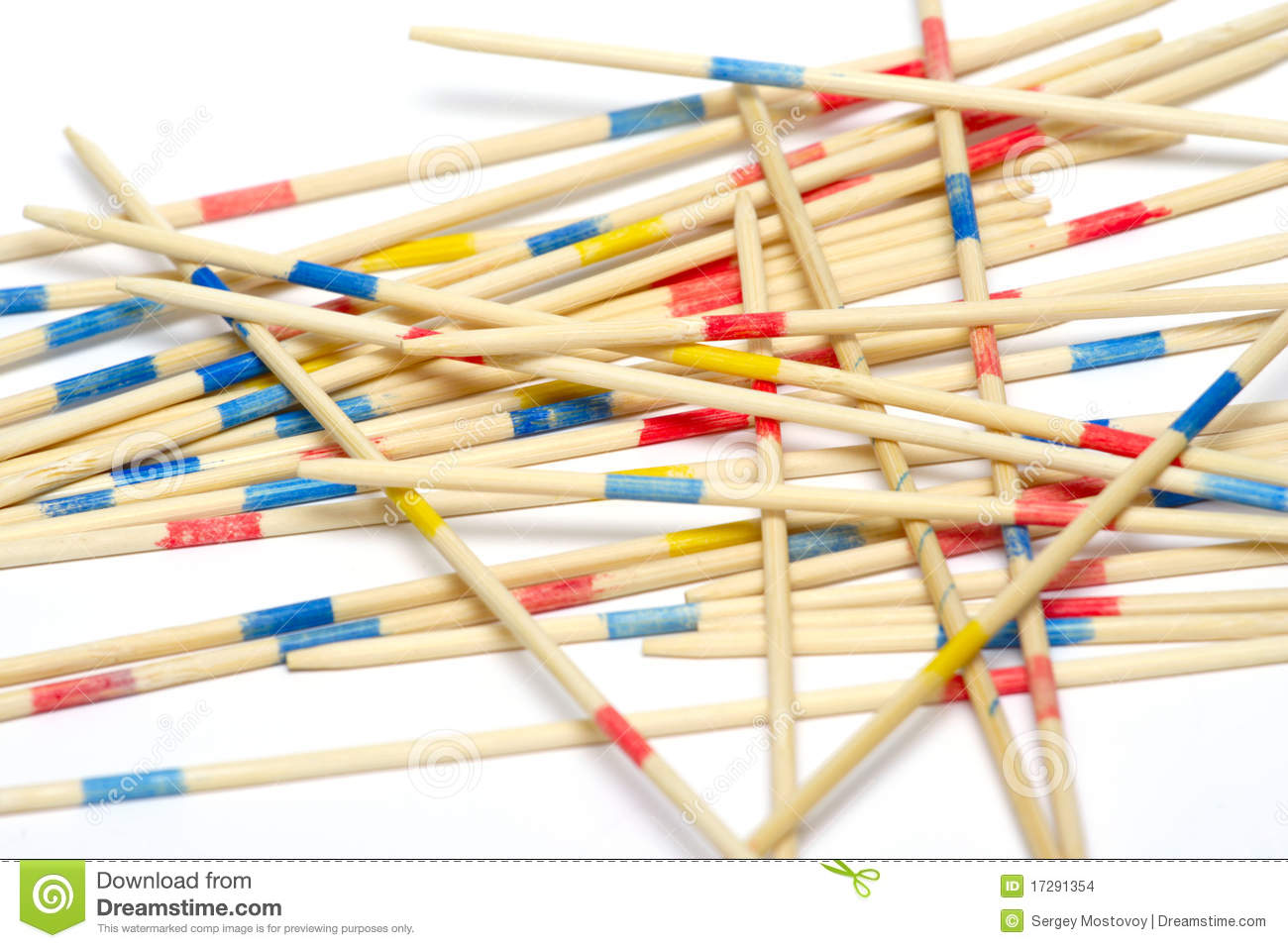 Stack Of Mikado Sticks Isolated On A White Background