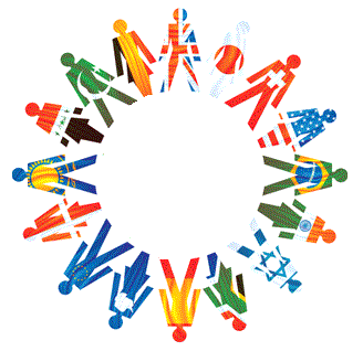 This Is Another Multicultural Logo Featuring Different Country Flags    