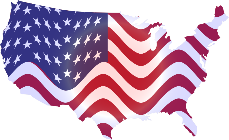 Wavy Flag America Map