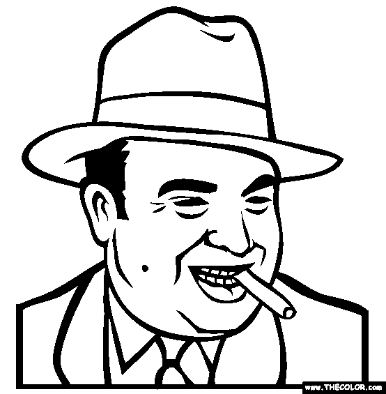 Al Capone Coloring Page   Chicago Gangster