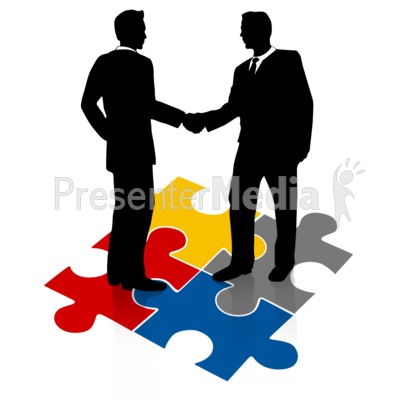 Businessmen Shake Hands Puzzle   Education And School   Great Clipart    