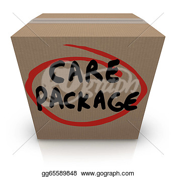 Care Package Cardboard Box Words Support Emergency Aid