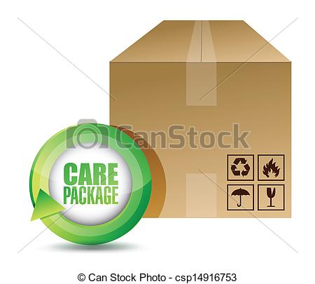 Care Package Illustration Design Over A White Background