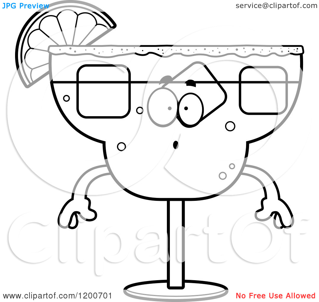 Cartoon Of A Black And White Surprised Margarita Mascot   Royalty Free